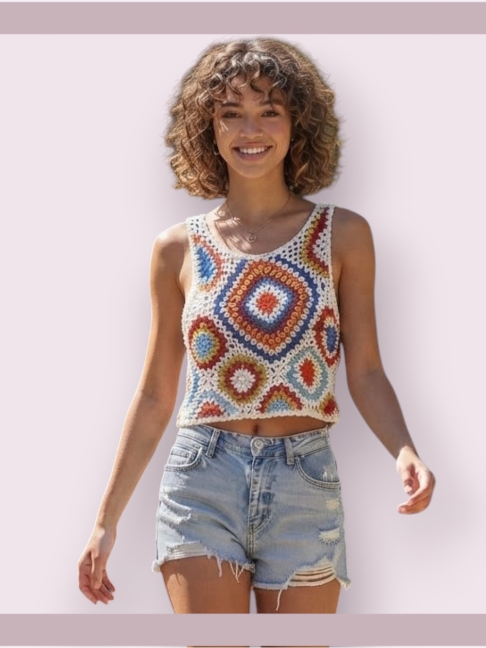 Altar’d State Crochet Cropped Tank Top